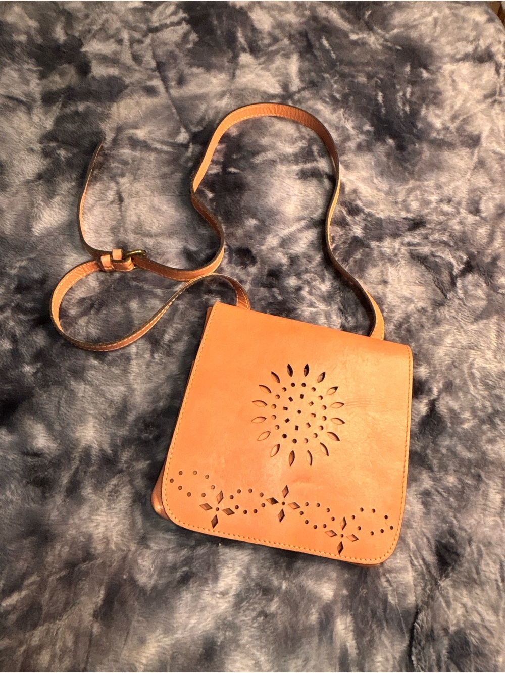 Patricia Nash pink Leather Crossbody with Laser-Cut Floral Motif